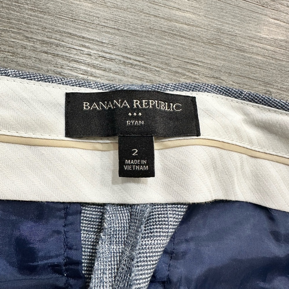 Women’s Banana Republic Navy & White Windowpane Ryan Dress Pants - Picture 8 of 8